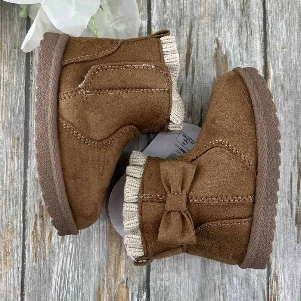 Baby Girls Faux Fur Shearing Boots Shoes Size 3